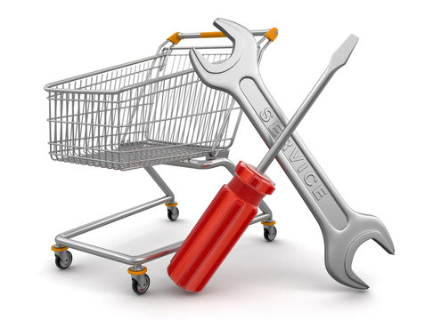 Shopping Cart with Tools  (clipping path included)