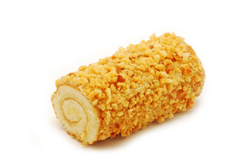 Cookie with nuts isolated on white background