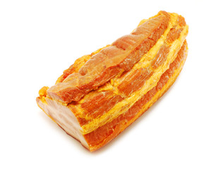Smoked ham isolated on white