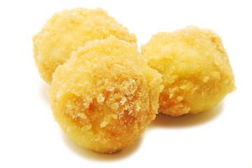 Dumplings with plums isolated on white