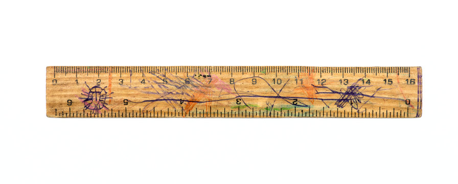 School rulers realistic classic wooden Royalty Free Vector
