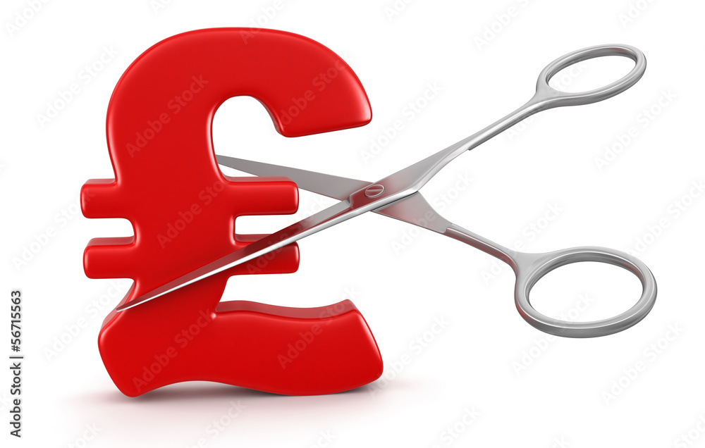 Poster scissors and pound (clipping path included)
