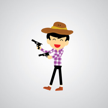Cowboy vector cartoon