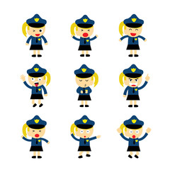 policewoman vector cartoon