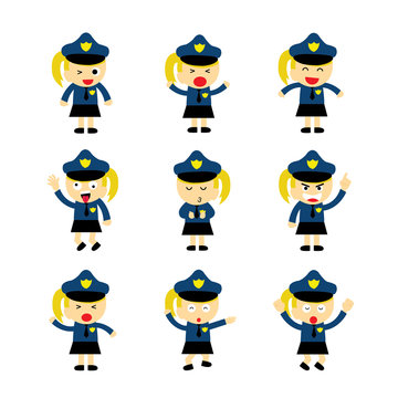 policewoman vector cartoon