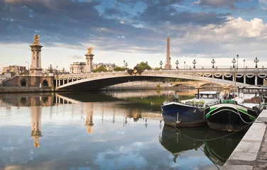 Fotobehang Pont Alexandre III Pont Alexandre III and Eiffel Tower, Paris