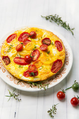 Italian frittata with cherry tomatoes