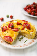 Italian frittata with cherry tomatoes