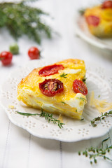 Italian frittata with cherry tomatoes