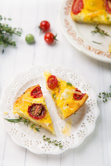 Italian frittata with cherry tomatoes