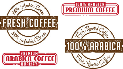 Obraz premium Arabica Beans Coffee Stamps