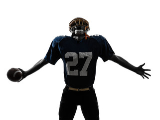 triumphant american football player man silhouette © snaptitude