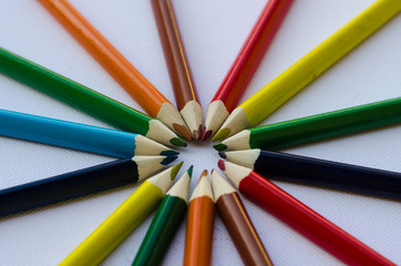 Naklejka premium multi colored pencils