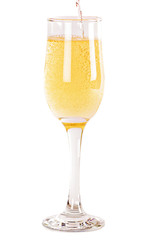 Champagne pouring into a glass