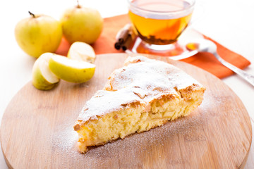 Slice of delicious fresh baked apple pie