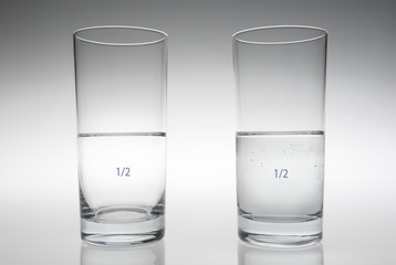 Glas halb voll