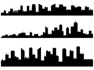 City Silhouettes illustrated on white