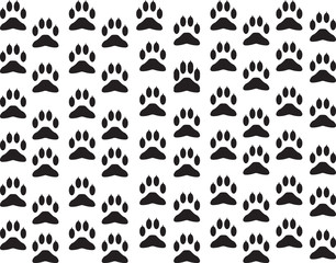 Dog foot print background illustrated on white