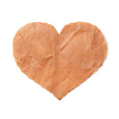 Torn paper heart, isolated