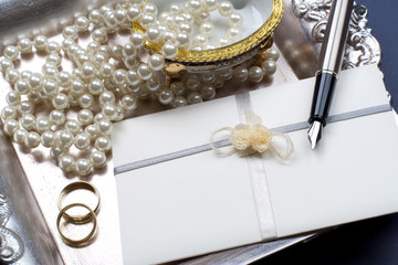 Wedding invitation- baroque style, still life.