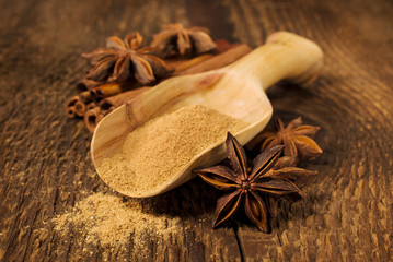 cinnamon and star anise in a scoop