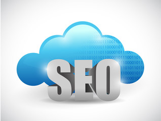 cloud computing seo text illustration design