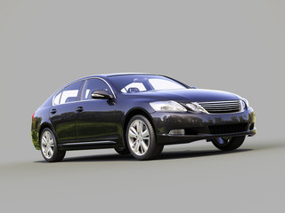Modern car on a gray