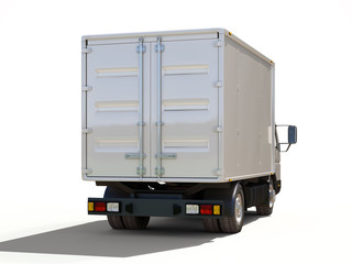 White commercial delivery truck