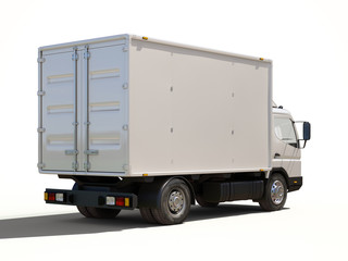 White commercial delivery truck