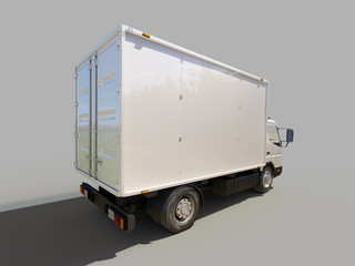White commercial delivery truck