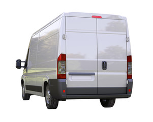 White commercial delivery van