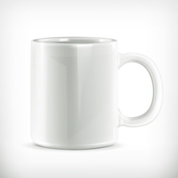 White mug vector illustration