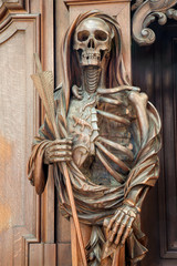 Mechelen - Carved Apocalyptic death statue in Hanswijkbasiliek