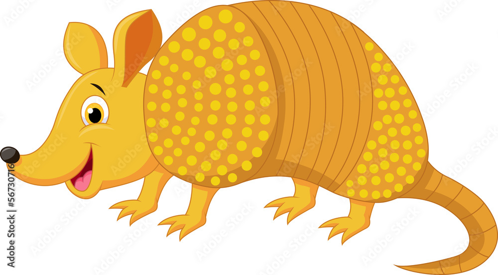 Wall mural cute armadillo cartoon