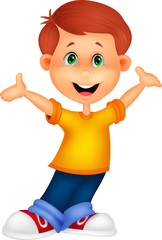 Happy boy cartoon posing