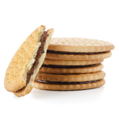 Sandwich biscuits with chocolate filling