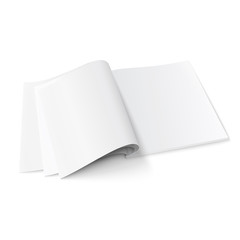 Blank magazine template with soft shadows.