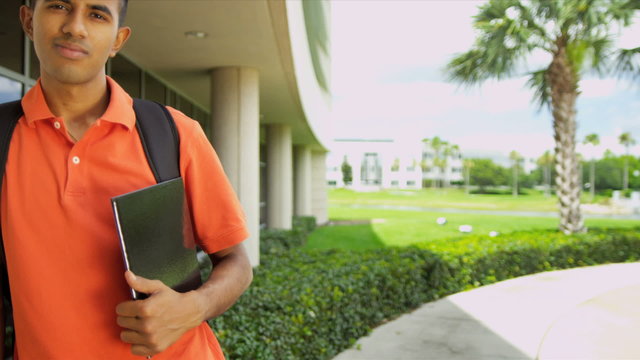 Portrait Young Asian Indian Male Student
