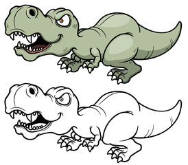 Vector illustration of Cartoon dinosaur