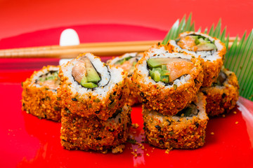 fresh sushi traditional japanese food