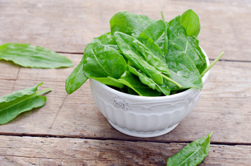 Fresh spinach in a bowl