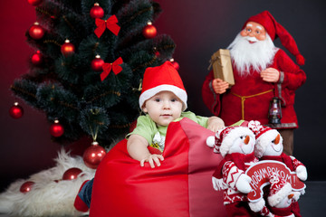 child with xmas decoration
