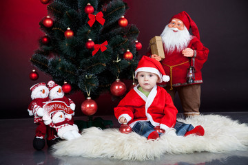 child with xmas decoration