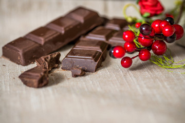 chocolate on brown napkin