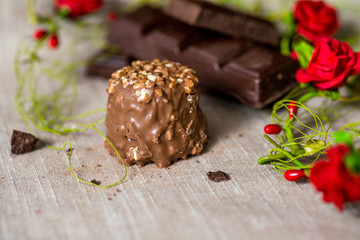 chocolate on brown napkin