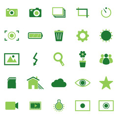 Photography color icons on white background