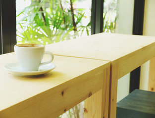 a cup of coffee at coffee shop