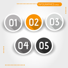 orange flat ring buttons with numbers