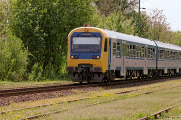 Naklejka premium train on railroad