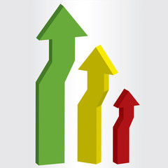 3D abstract colorful arrows vector.EPS10